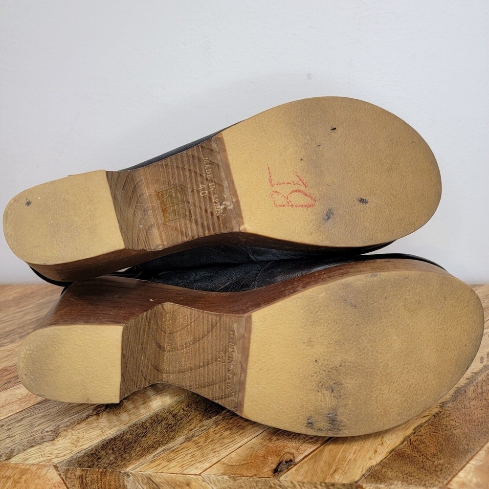 Free People Amber Orchard Boot Clog Black Leather Ankle Buckle Cut Out 9.5-10 - Picture 9 of 11